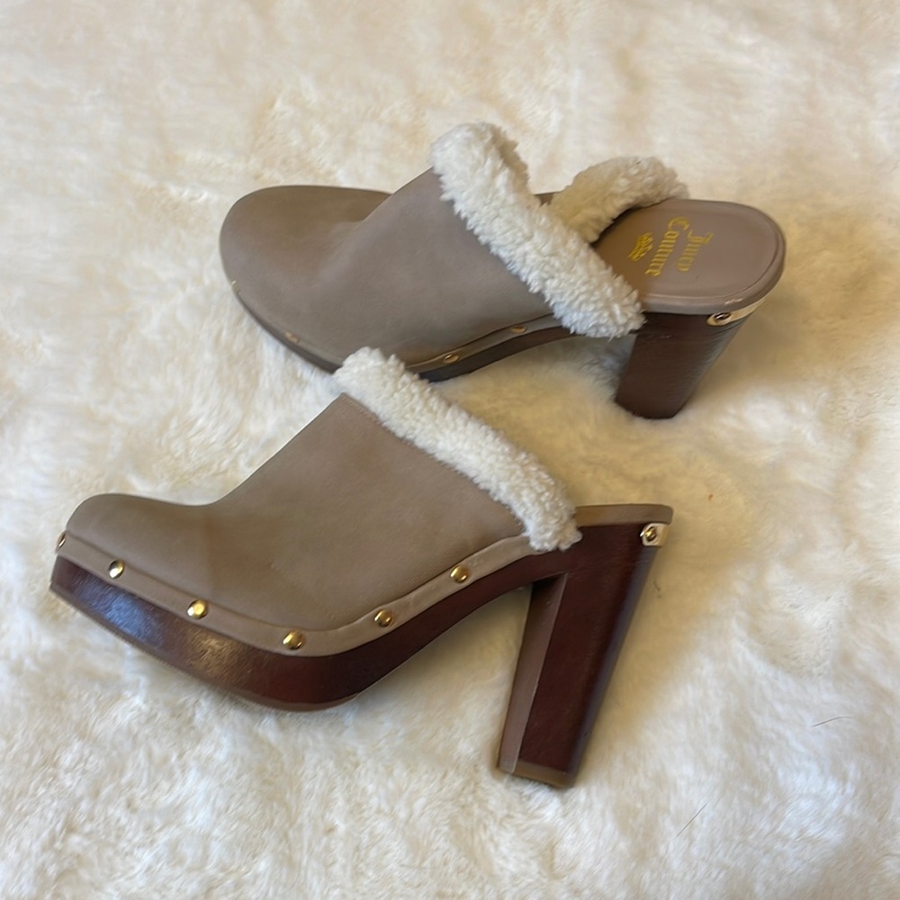 Juicy Couture Block Heel Fur Clog